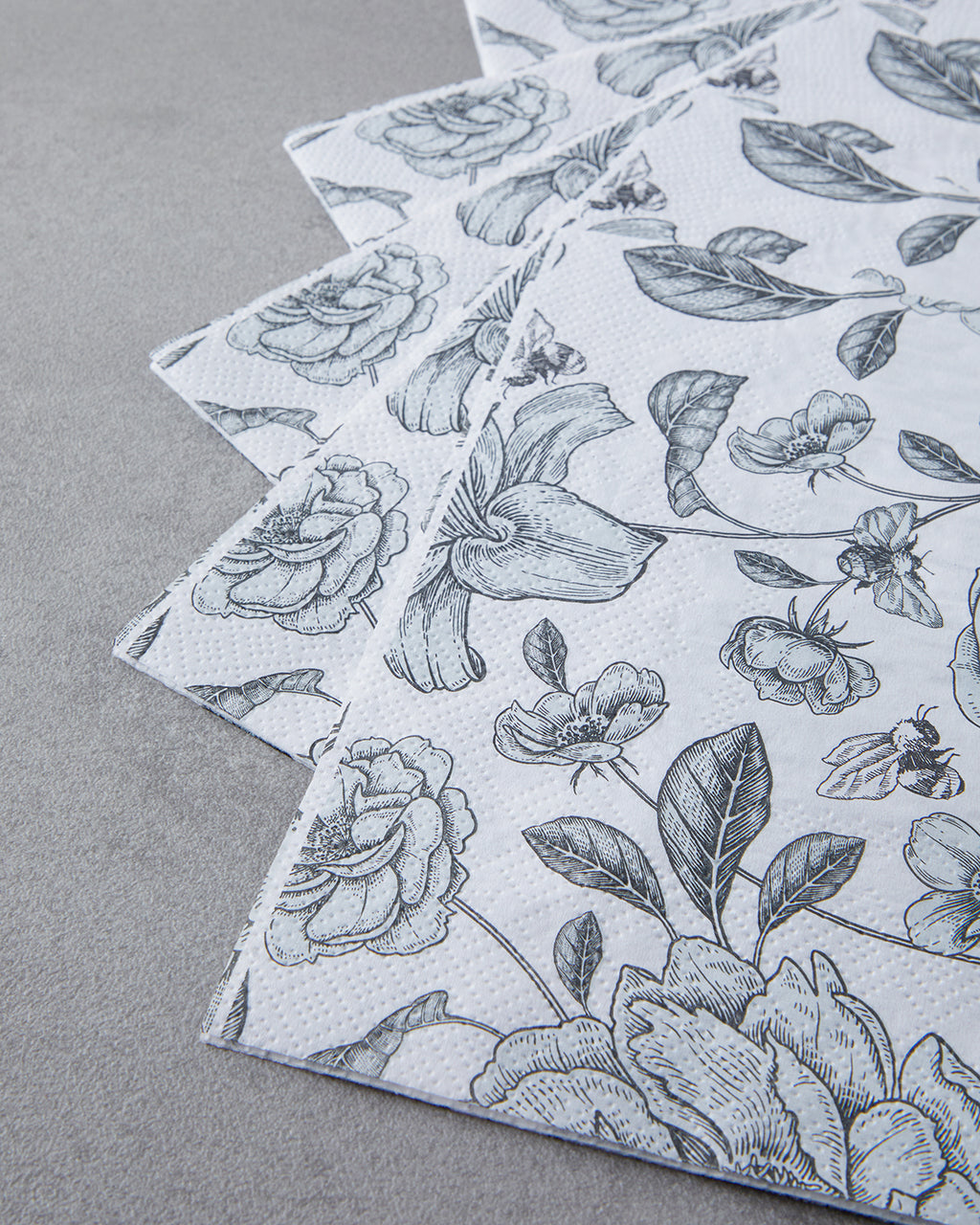 Paper 20 pcs Napkin 33x33 cm Black - White (view 2)
