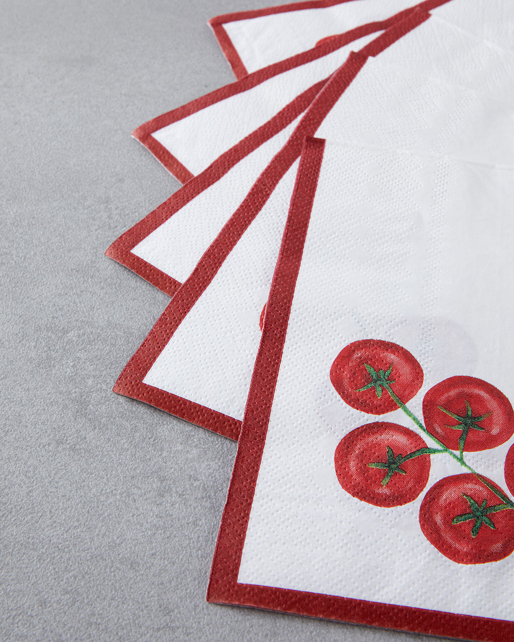 Paper 20 pcs Napkin 33x33 cm White - Red (view 2)