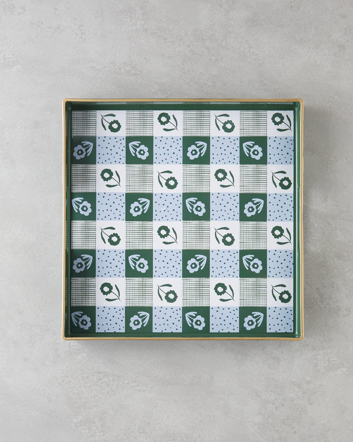 Green Oasis PP Tray 35x35 cm White - Green