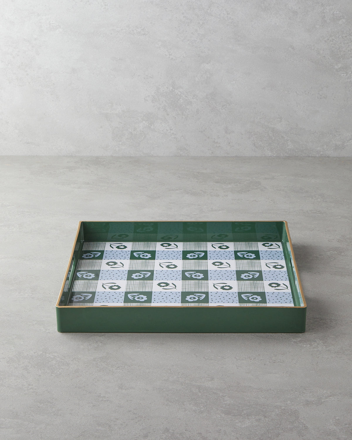 Green Oasis PP Tray 35x35 cm White - Green (view 2)