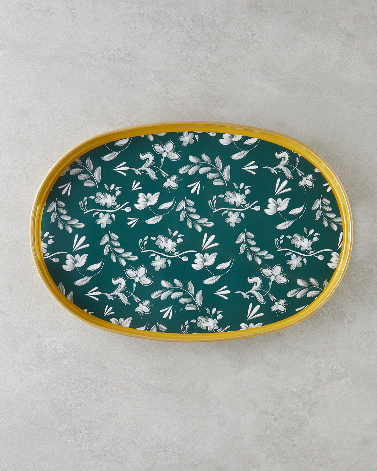 Leafscape PP Tray 44x30 cm White - Green