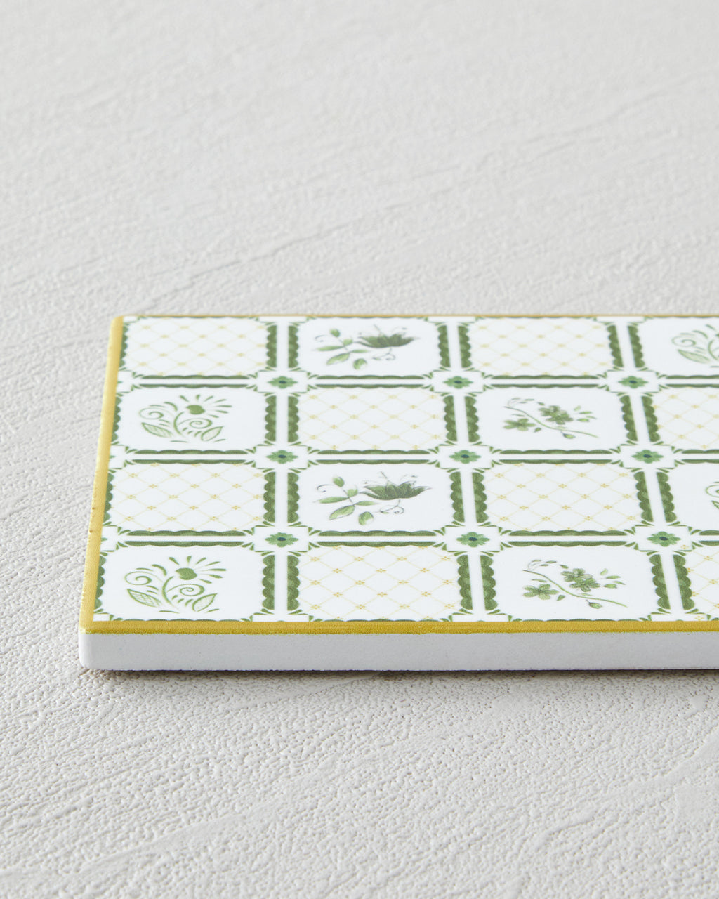 Botanical Garden Ceramic Coaster 10.8x0.8 cm White - Green (view 2)