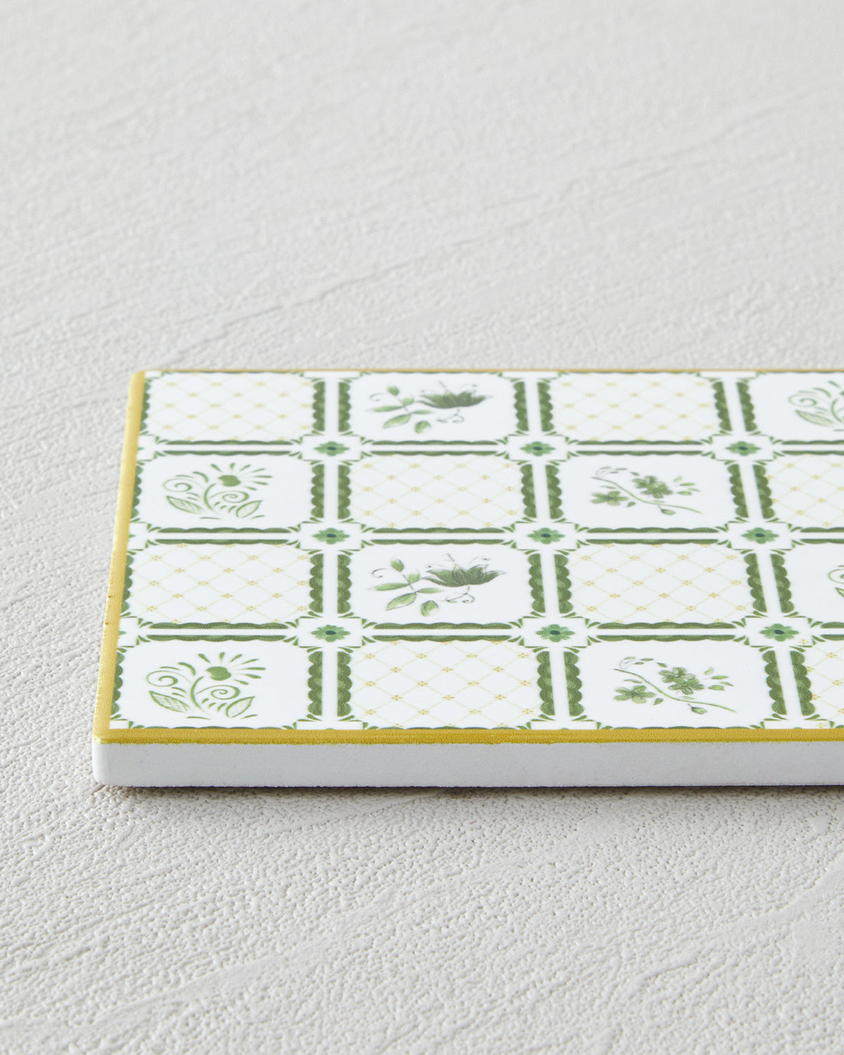Botanical Garden Ceramic Coaster 10.8x0.8 cm White - Green (view 2)