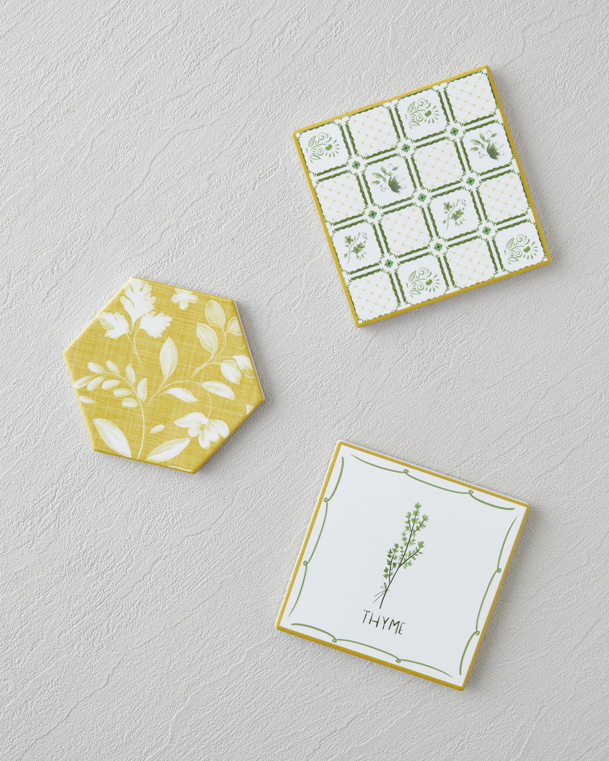 Botanical Garden Ceramic Coaster 10.8x0.8 cm White - Green (view 3)