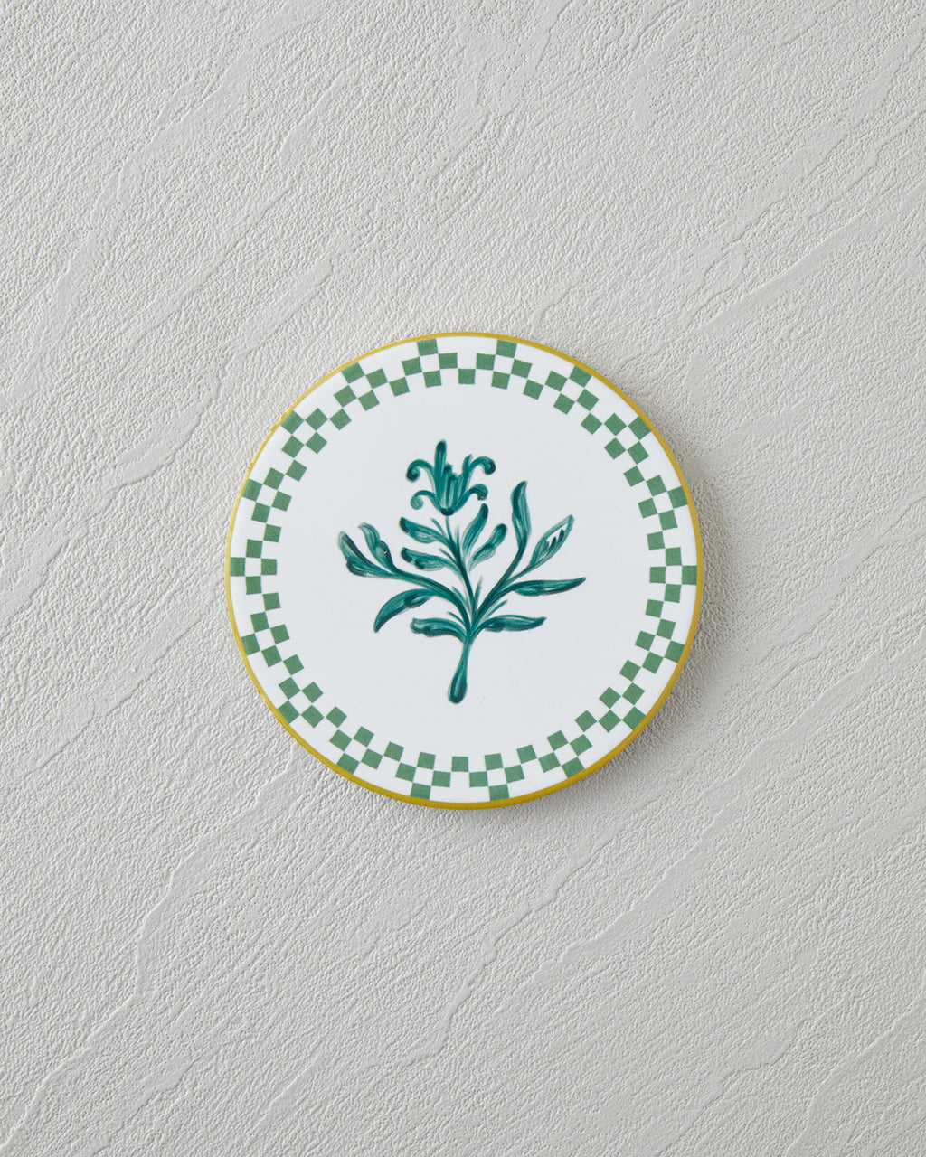 Serina Ceramic Coaster 10.8x0.8 cm White - Green
