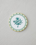 Serina Ceramic Coaster 10.8x0.8 cm White - Green