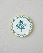 Serina Ceramic Coaster 10.8x0.8 cm White - Green