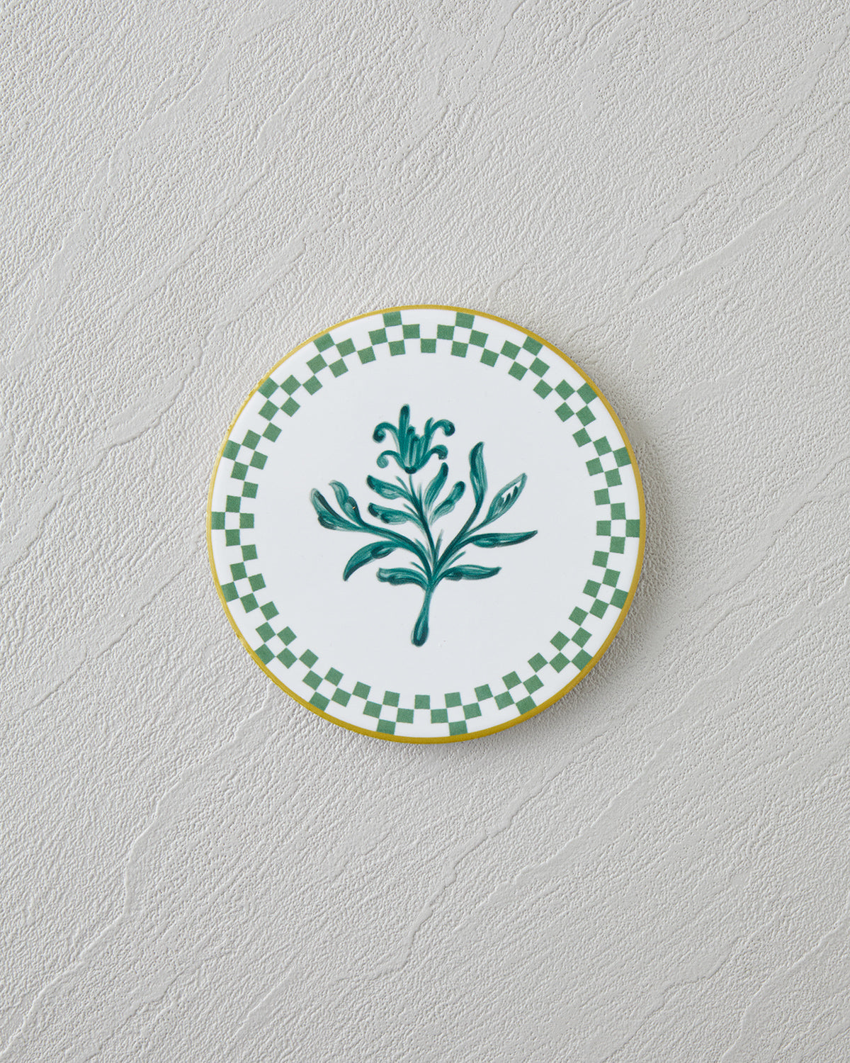 Serina Ceramic Coaster 10.8x0.8 cm White - Green
