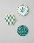 Serina Ceramic Coaster 10.8x0.8 cm White - Green (view 3)