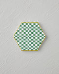 Dalmata Ceramic Coaster 10.8x0.8 cm White - Green