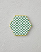 Dalmata Ceramic Coaster 10.8x0.8 cm White - Green