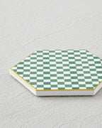 Dalmata Ceramic Coaster 10.8x0.8 cm White - Green (view 2)