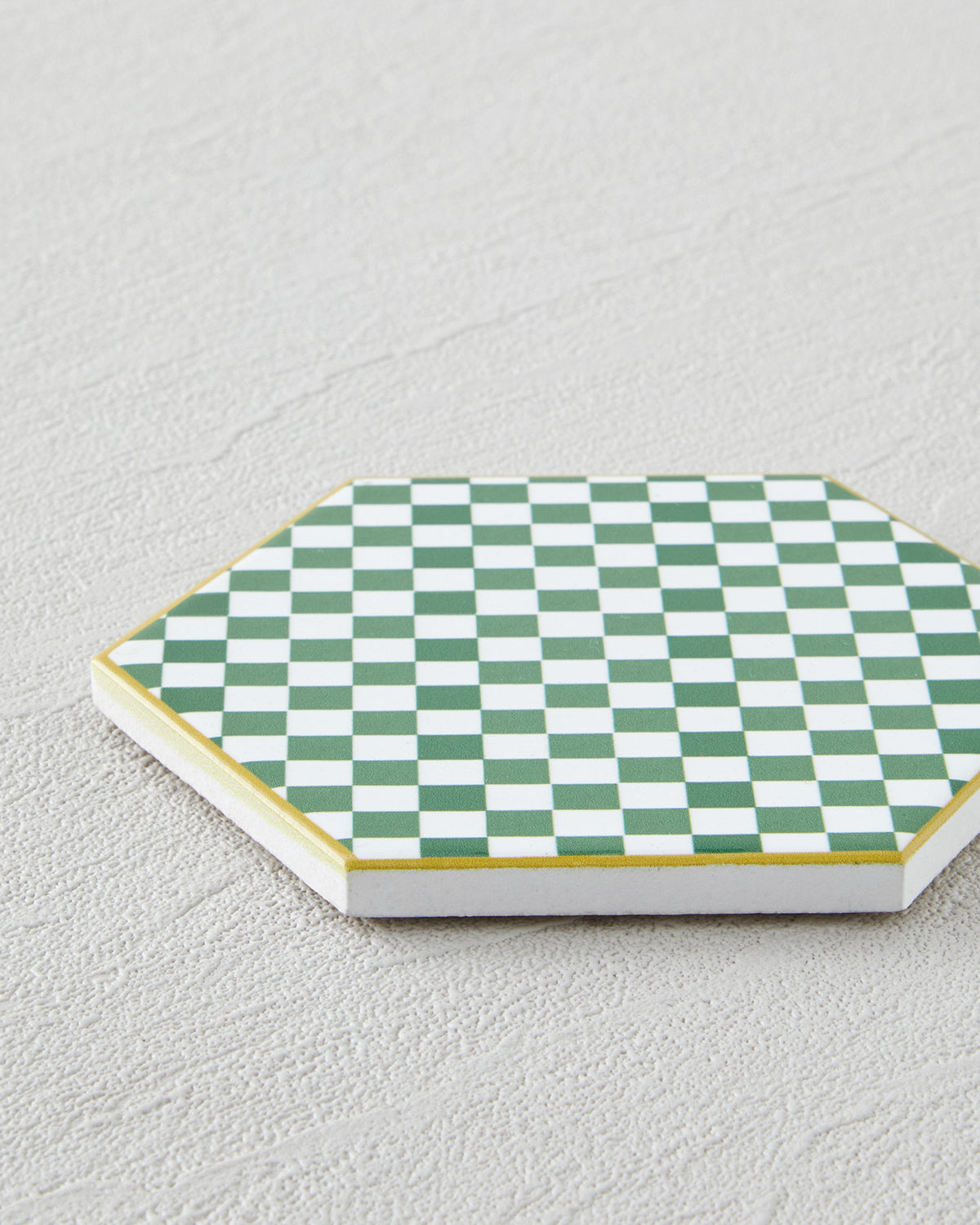 Dalmata Ceramic Coaster 10.8x0.8 cm White - Green (view 2)