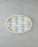 Golden Harmony PP Anti-slip Tray Navy Blue – Gold - 42x30 cm