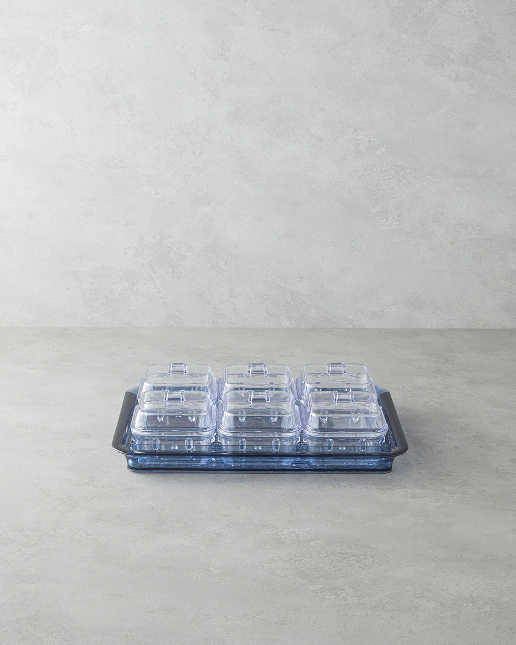Axel Acrylic with 6 Sections Breakfast Container 25x35 cm - Blue
