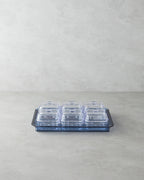 Axel Acrylic with 6 Sections Breakfast Container 25x35 cm - Blue