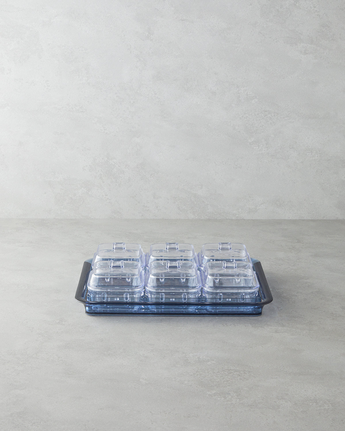 Axel Acrylic with 6 Sections Breakfast Container 25x35 cm - Blue