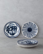 Via Porcelain 6 pcs Cake Set 21 cm White - Navy Blue