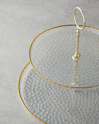 Golden Glow Glass Cookie Stand 21+28 cm Transparent - Gold (view 2)