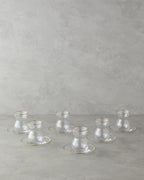 Stellar Glass 12 Pieces 6 Servings Tea Set 140 ml Gold