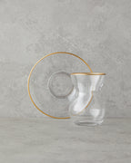 Stellar Glass 12 Pieces 6 Servings Tea Set 140 ml Gold (view 2)