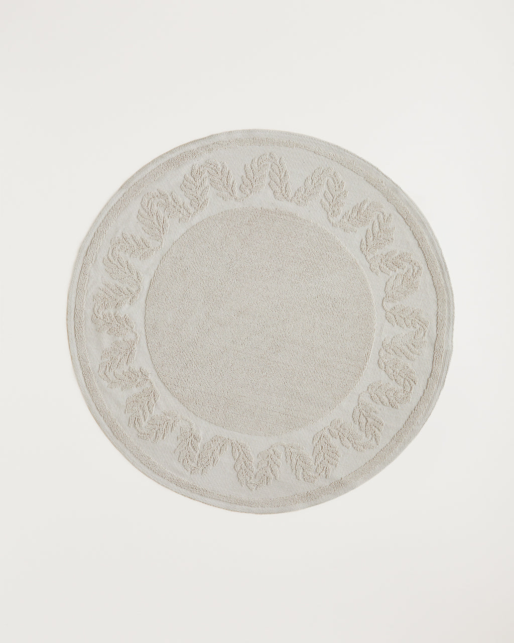 Leafs Cotton Boucle Rug 110x110 cm Cream