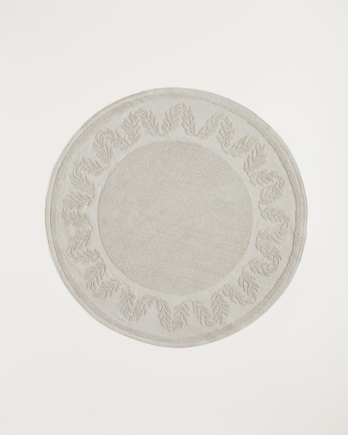 Leafs Cotton Boucle Rug 110x110 cm Cream