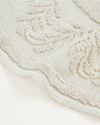 Leafs Cotton Boucle Rug 110x110 cm Cream (view 3)
