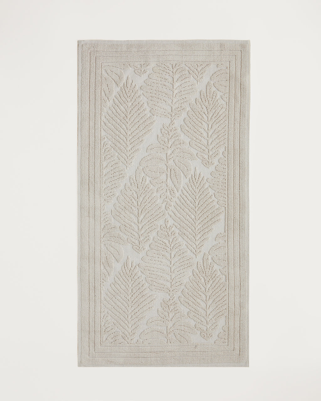 Leafy Cotton Boucle Rug 80x150 cm Cream