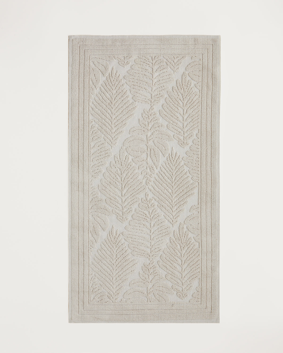 Leafy Cotton Boucle Rug 80x150 cm Cream