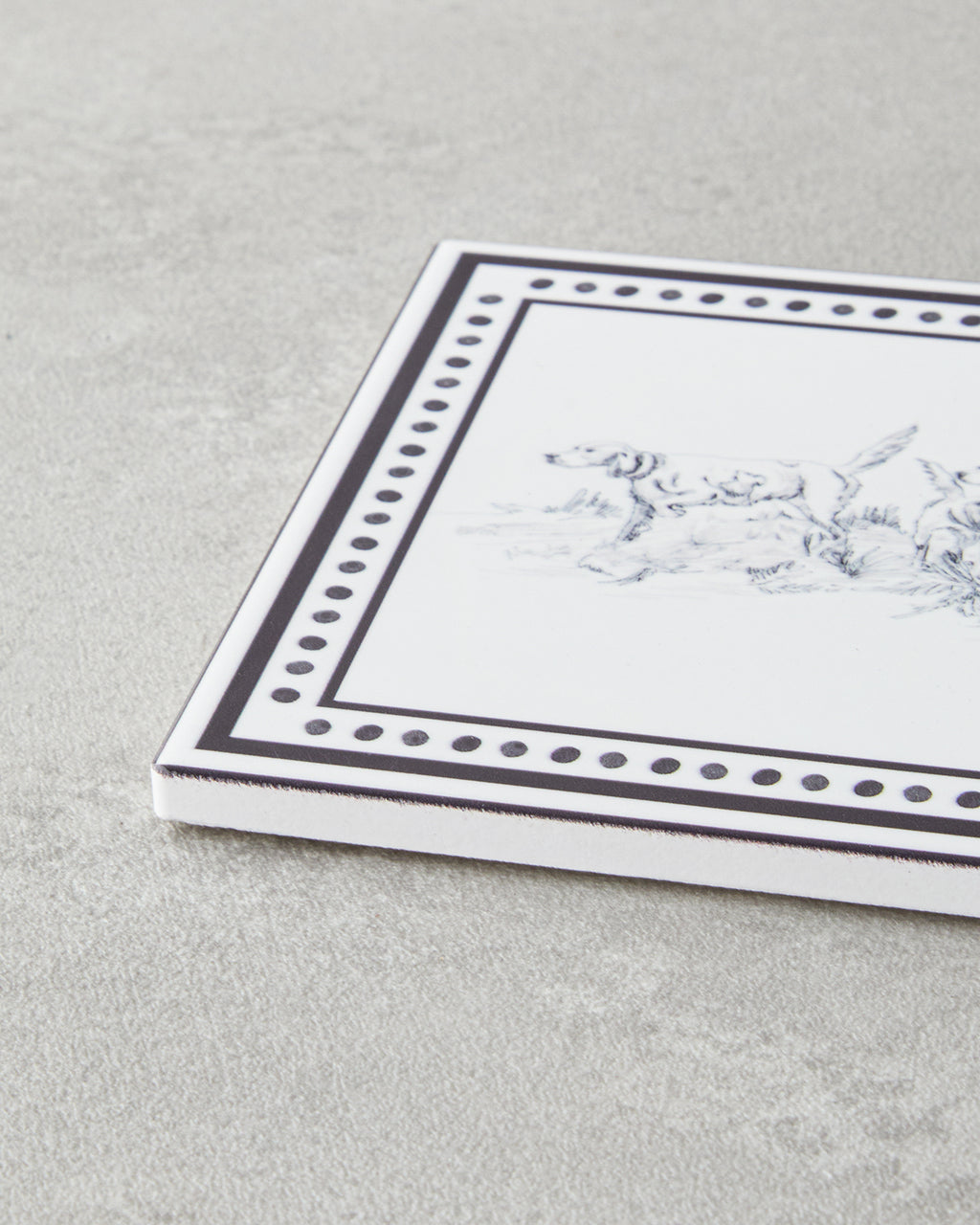 Victoria Ceramic Coaster 10.8x0.8 cm Black - White (view 2)
