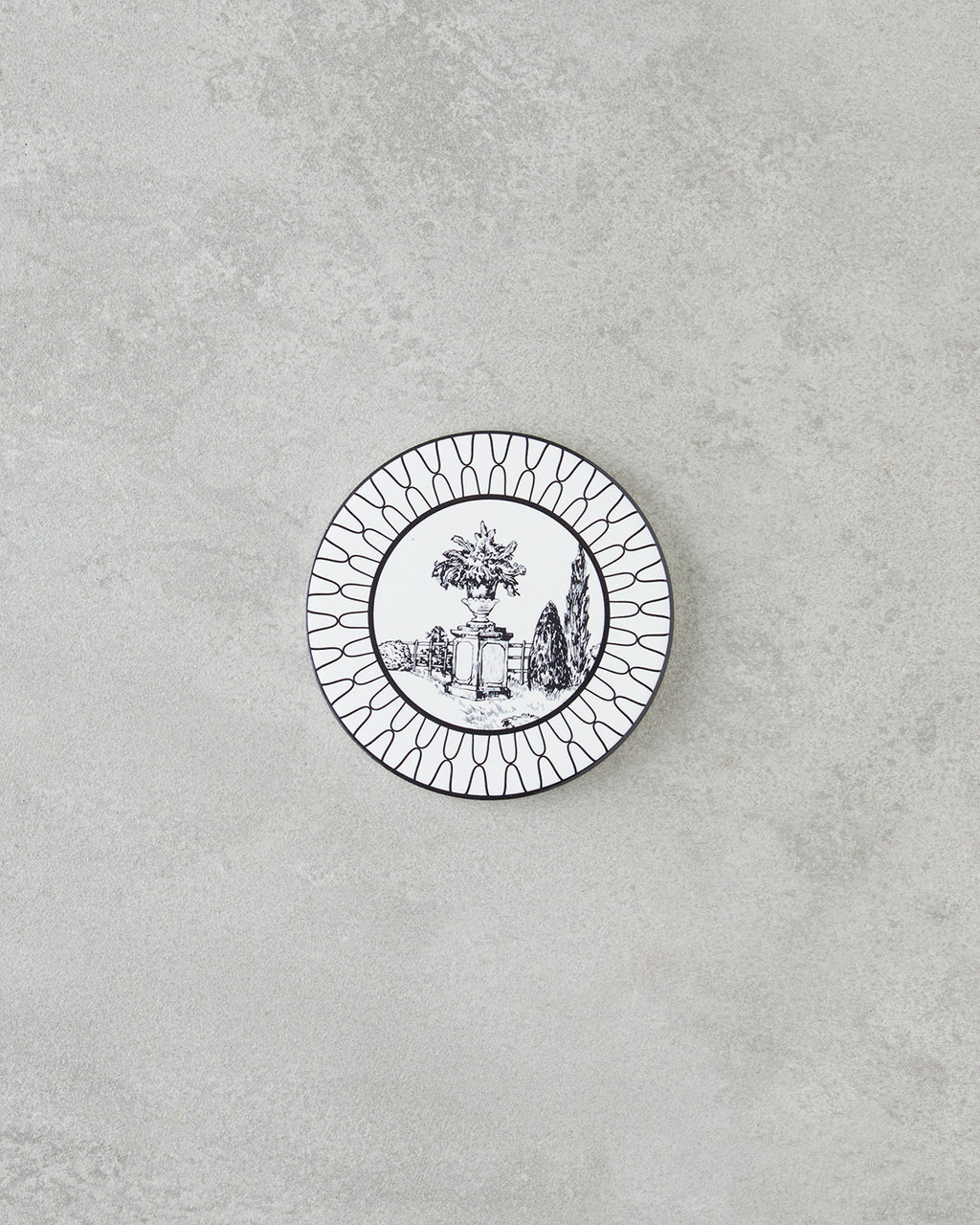 Arborelle Ceramic Coaster 10.8x0.8 cm Black - White