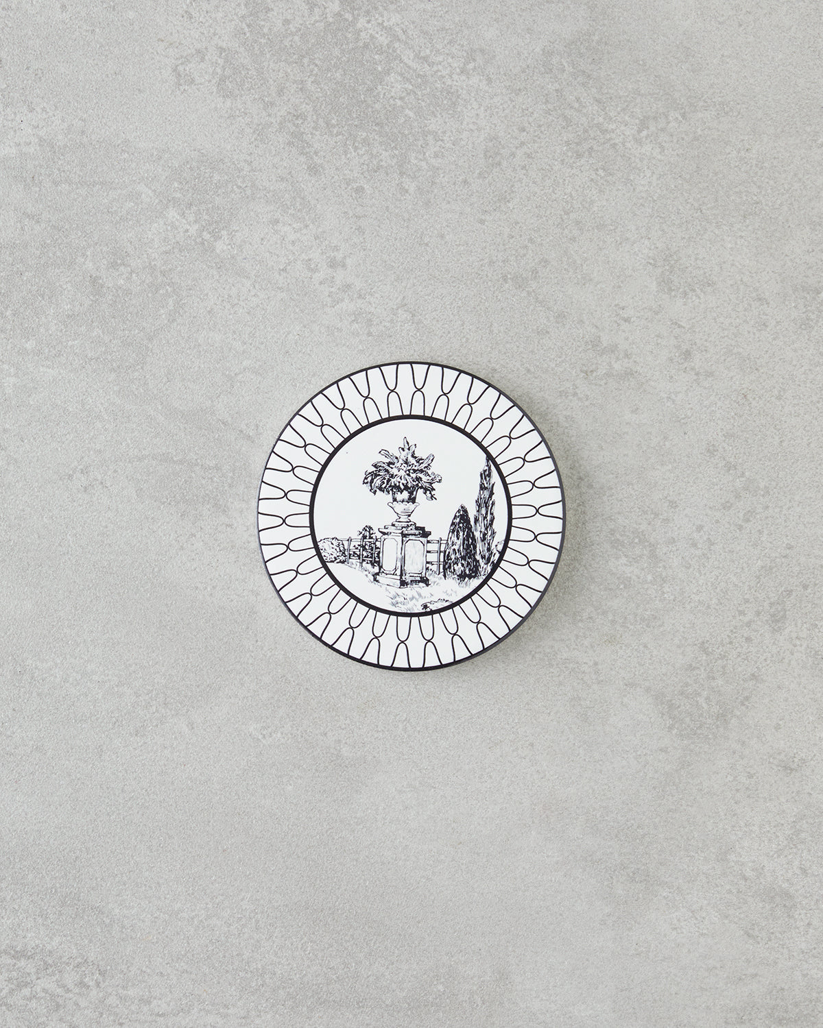 Arborelle Ceramic Coaster 10.8x0.8 cm Black - White
