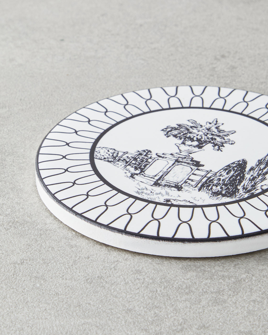 Arborelle Ceramic Coaster 10.8x0.8 cm Black - White (view 2)
