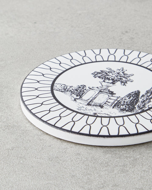 Arborelle Ceramic Coaster 10.8x0.8 cm Black - White (view 2)