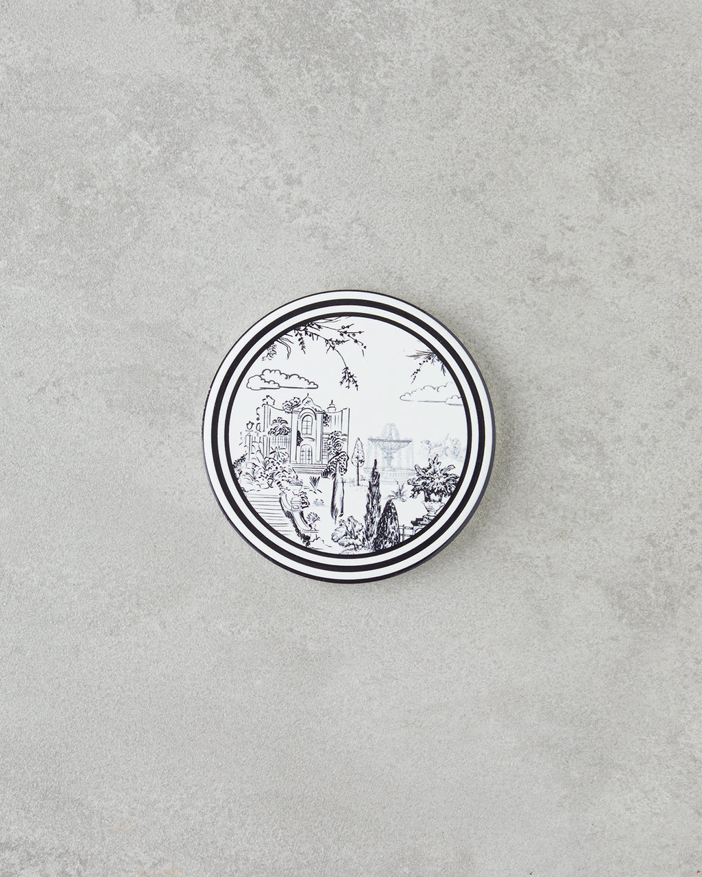 Elegant Ceramic Coaster 10.8x0.8 cm Black - White