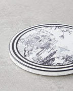 Elegant Ceramic Coaster 10.8x0.8 cm Black - White (view 2)