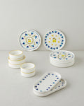 Limonchello Ceramic Breakfast Set 14 Pieces 6 Servings Yellow - Blue