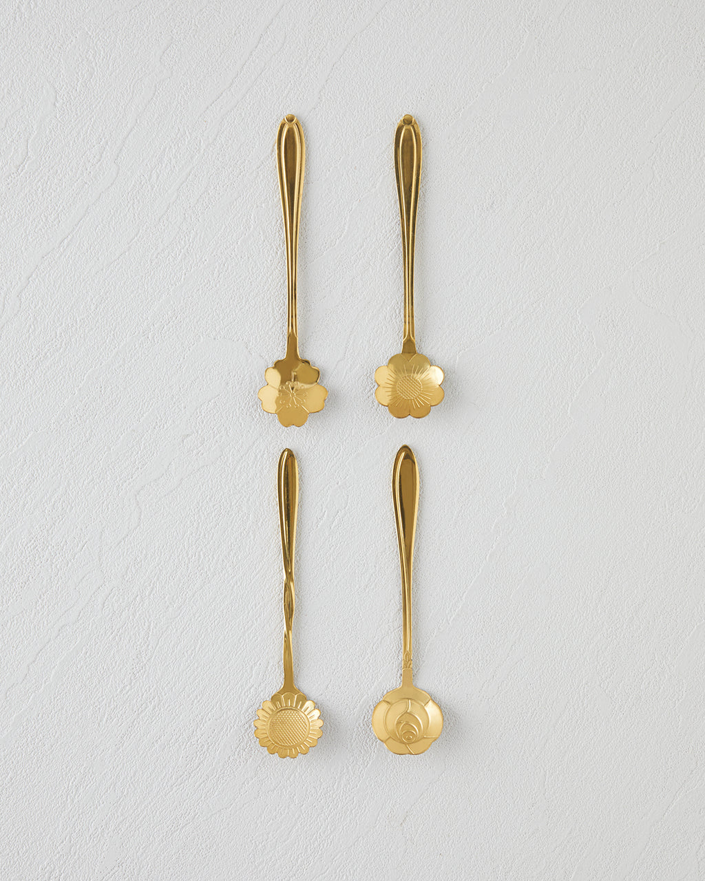 Luxe Flora Stainless Steel Dessert Spoon 4 Pieces Gold