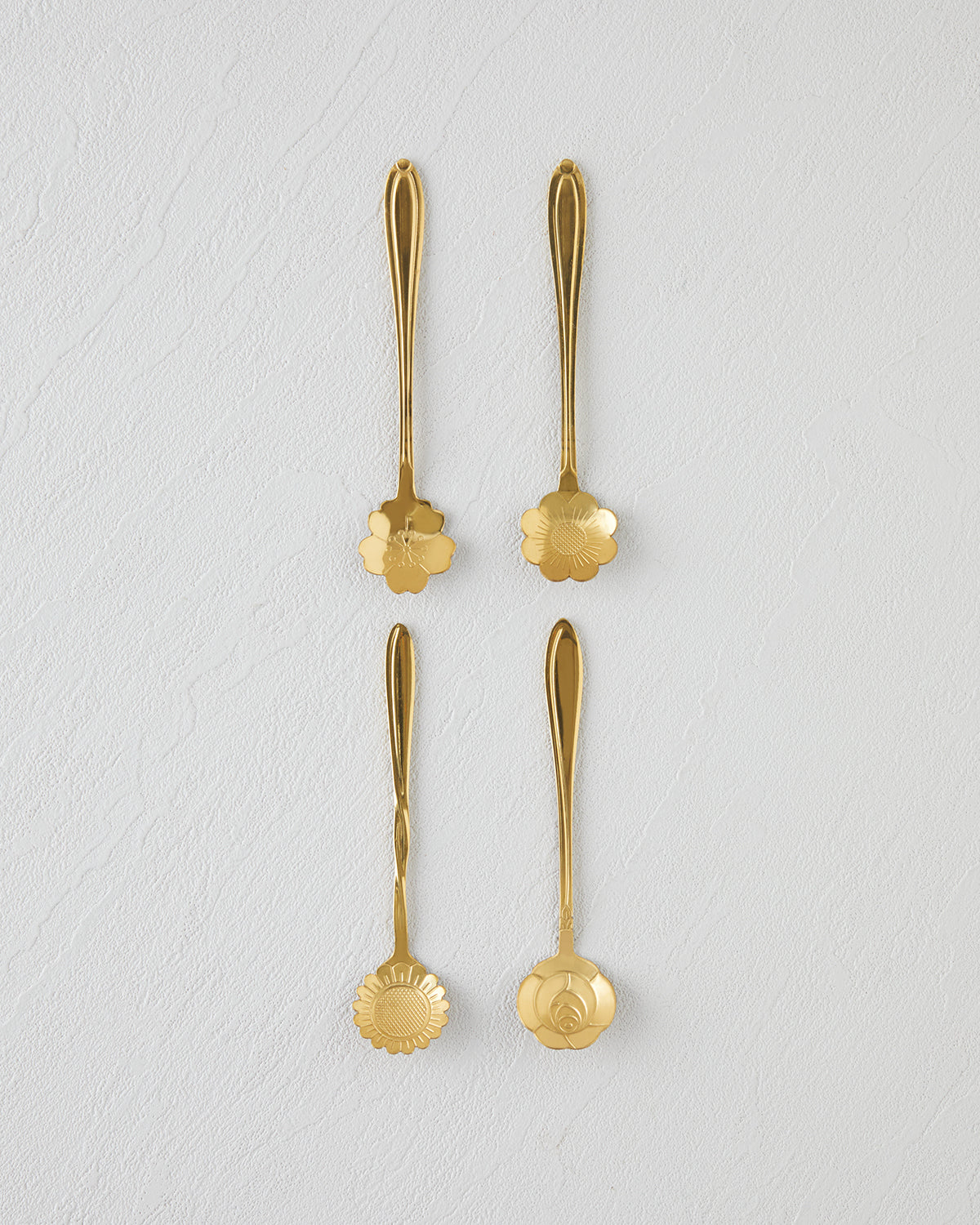 Luxe Flora Stainless Steel Dessert Spoon 4 Pieces Gold