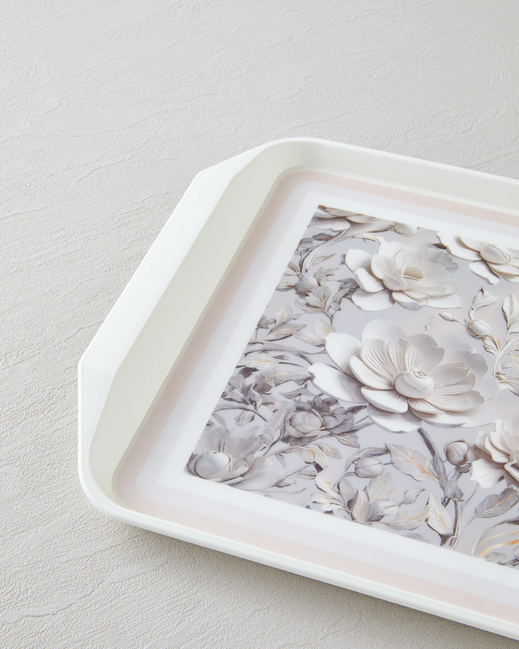 Blooming PP Anti-slip Tray 39x30 cm Cream (view 3)