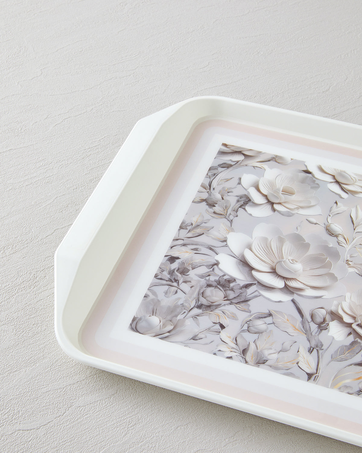 Blooming PP Anti-slip Tray 39x30 cm Cream (view 3)