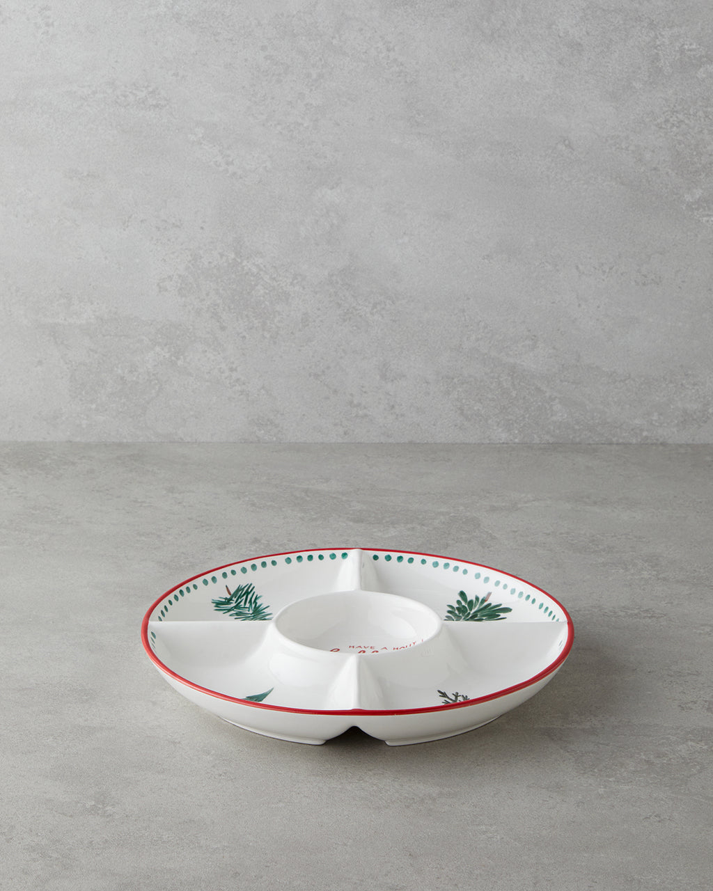 Joy Dolomite Serving Ware White - Red - 25.5 cm