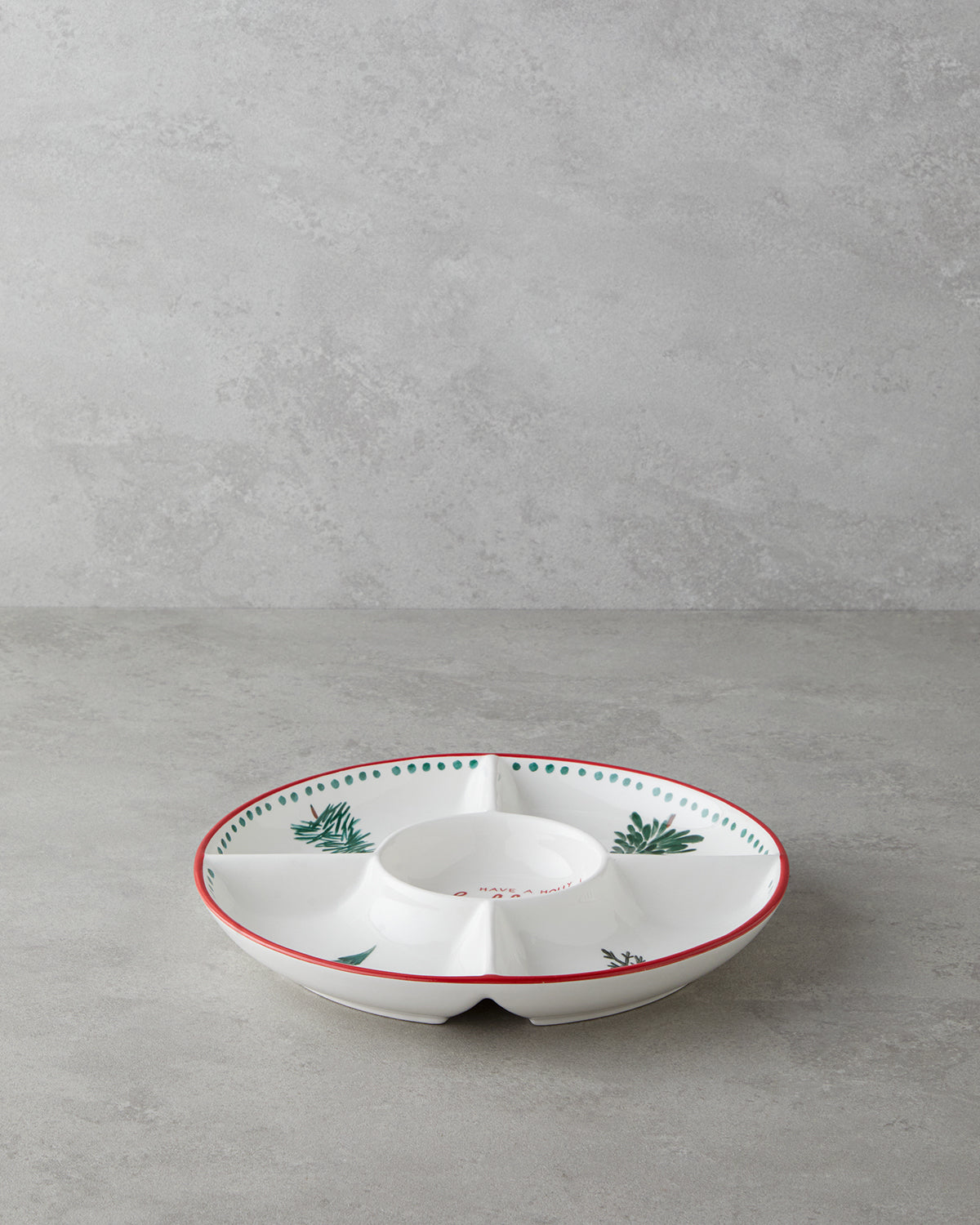 Joy Dolomite Serving Ware White - Red - 25.5 cm