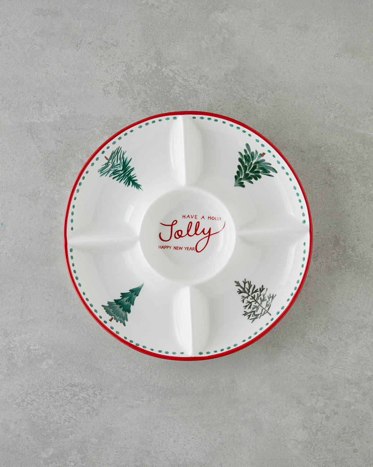 Joy Dolomite Serving Ware White - Red - 28x28 cm (view 2)