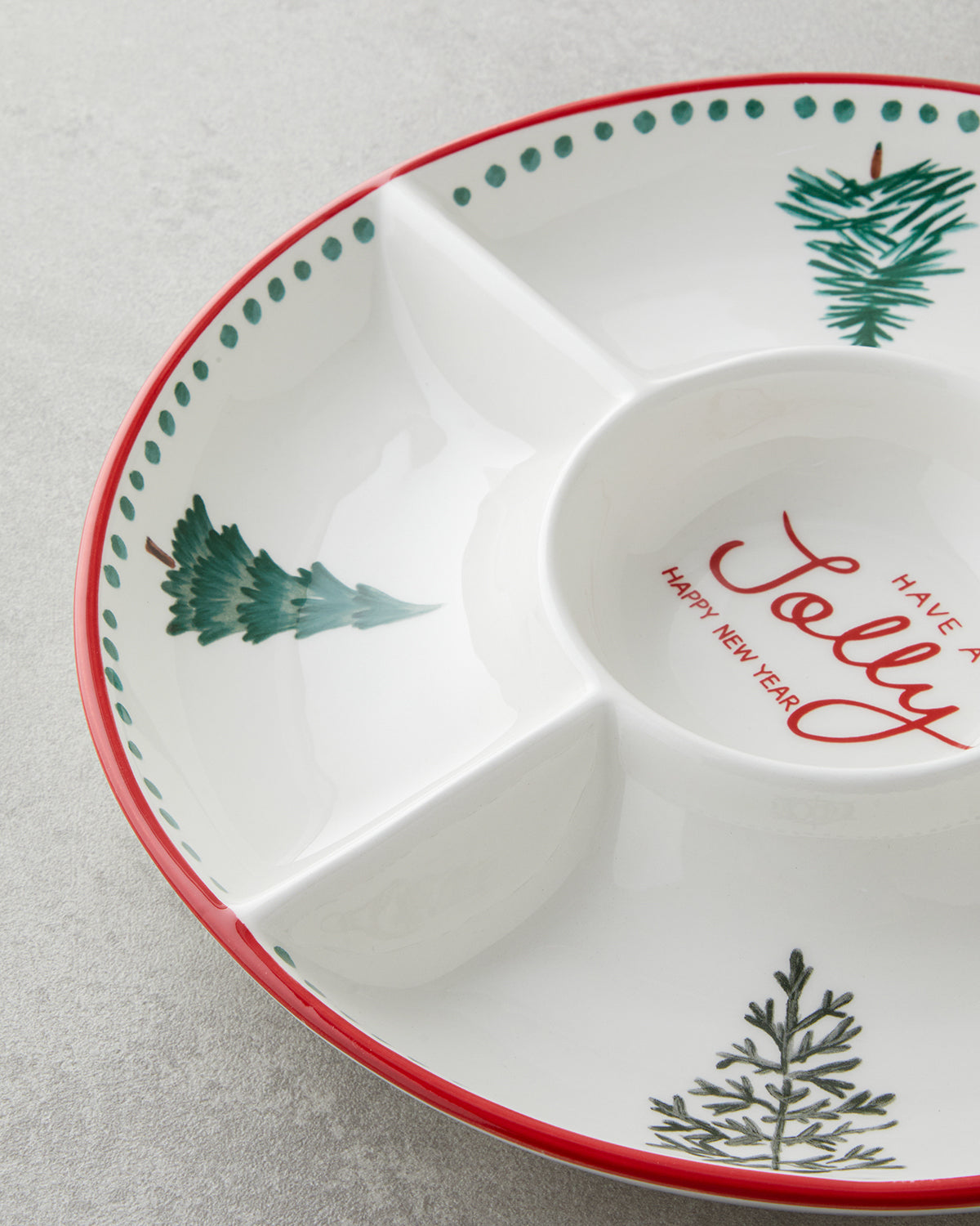 Joy Dolomite Serving Ware White - Red (view 3)