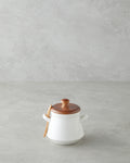 Vina Dolomite with Spoon Jar White - 11 cm