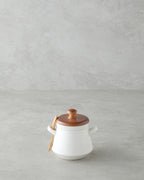 Vina Dolomite with Spoon Jar White - 11 cm