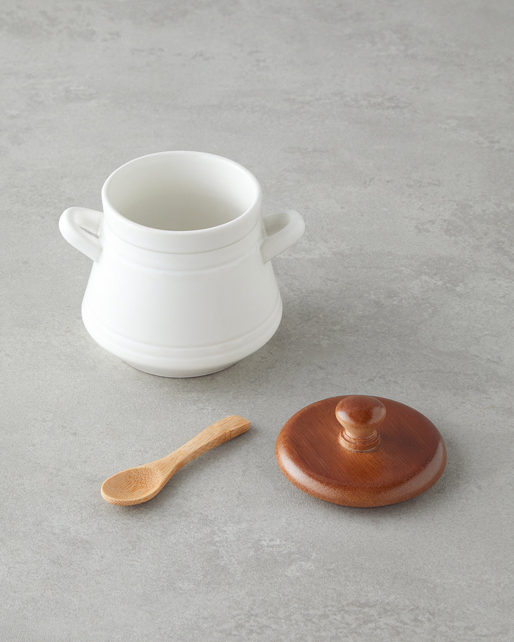Vina Dolomite with Spoon Jar White - 17 cm (view 2)