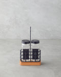 Zest Glass 2 pcs Salt and Pepper Shaker 20x11x5 cm Black